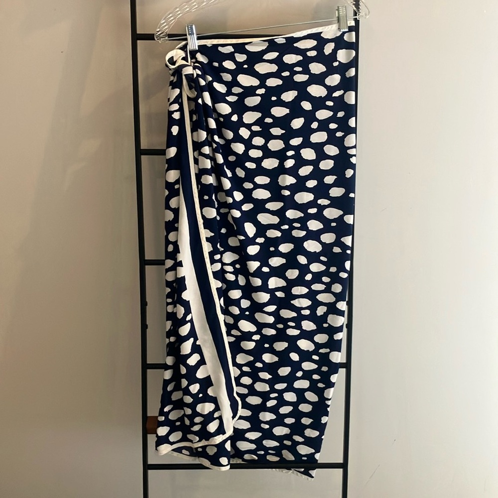 Dior Navy and White Polka Dot Skirt